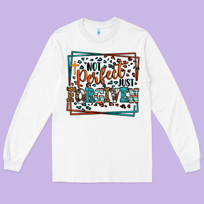 Not Perfect Just Forgiven Long Sleeve Tee Designed By Lillyallendesigns
