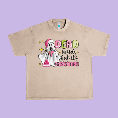 Dead Inside But It's Christmas Urban Heavy Tee Designed By Maliassmallbusiness