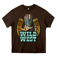 Chocolate Brown wild west Heavy Core Tee - JahusDesignShop