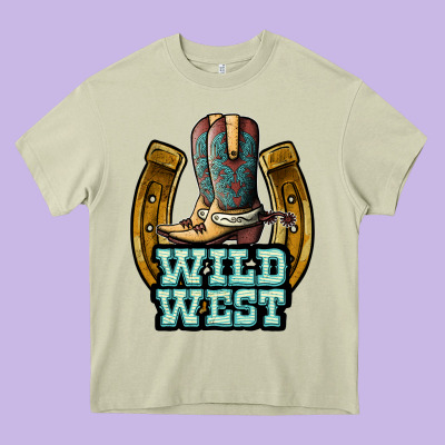 Wild West Heavy Core Tee Designed By Jahusdesignshop