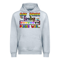 Heather Grey gay pride loading please wait Urban Hoodie - LillyAllenDesigns