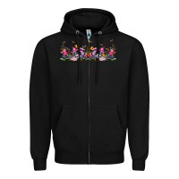 Black wild flowers Zipper Hoodie - TumblerDesignByShophia