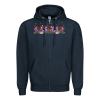 Navy wild flowers Zipper Hoodie - TumblerDesignByShophia