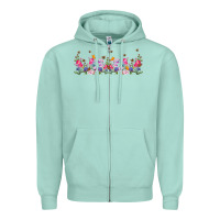 Seafoam wild flowers Zipper Hoodie - TumblerDesignByShophia