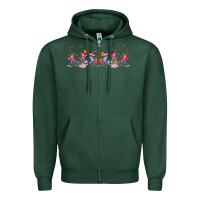 Sports Green wild flowers Zipper Hoodie - TumblerDesignByShophia