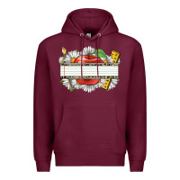Burgundy floral teacher custom name Premium Hoodie - CowGirlArtShop