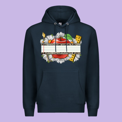 Floral Teacher Custom Name Premium Hoodie Designed By Cowgirlartshop