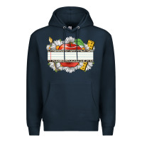 Navy floral teacher custom name Premium Hoodie - CowGirlArtShop