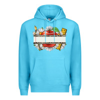 Ocean Blue floral teacher custom name Premium Hoodie - CowGirlArtShop