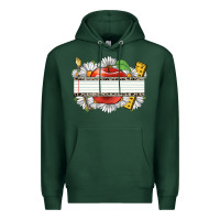 Sports Green floral teacher custom name Premium Hoodie - CowGirlArtShop