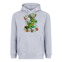 Heather Grey Lucky Saurus Heavyweight Hoodie - CowGirlArtShop