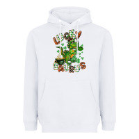White Lucky Saurus Heavyweight Hoodie - CowGirlArtShop
