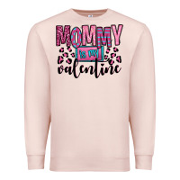 Pale Pink mommy is my valentine Premium Sweatshirt - OliviaCreatesArt