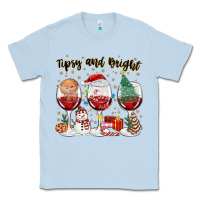 Dusty Blue tipsy and bright christmas Classic Tee - MaliasSmallBusiness