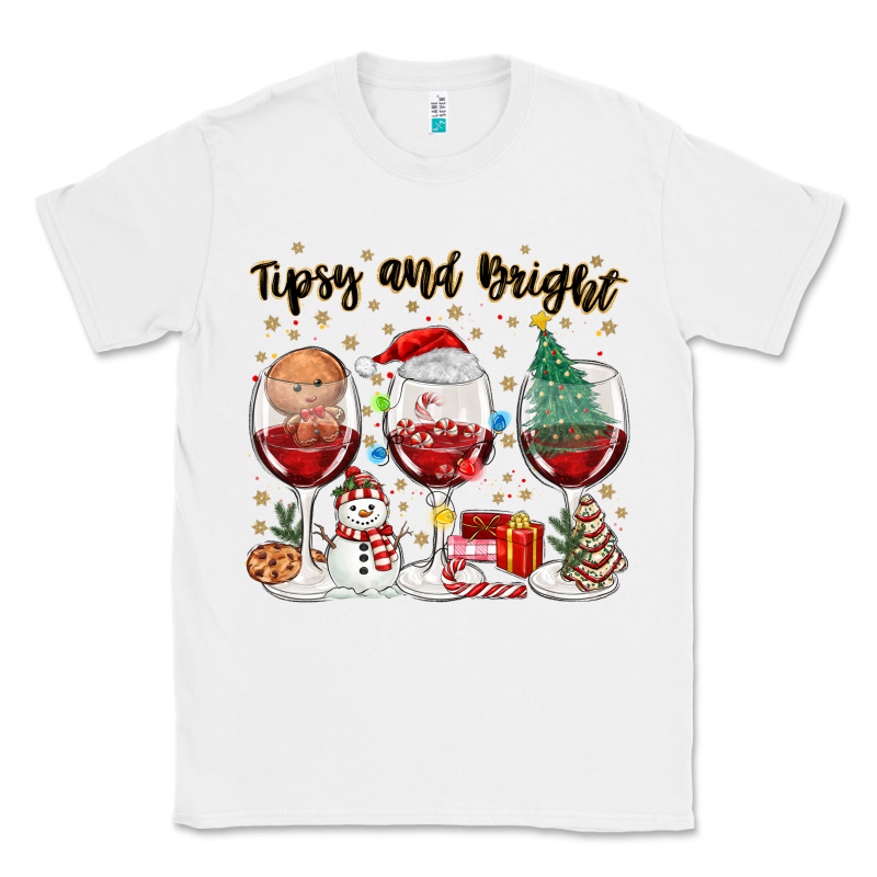 Tipsy And Bright Christmas Classic Tee by MaliasSmallBusiness | Teevron