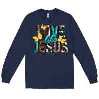 Navy Love Like Jesus Long Sleeve Tee - LillyAllenDesigns