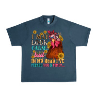 Midnight Navy i may look calm but in my head i pecked you three Urban Heavy Tee - NancyCooperArtShop