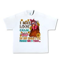 White i may look calm but in my head i pecked you three Urban Heavy Tee - NancyCooperArtShop