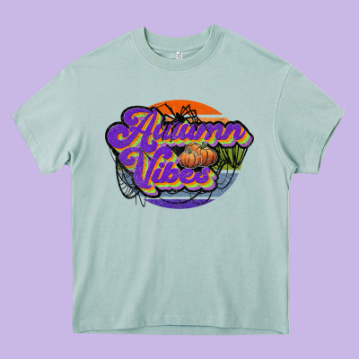 Autumn Vibes Heavy Core Tee Designed By Jahusdesignshop