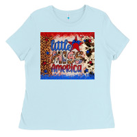 Baby Blue little miss america Ladies Tee - Artiststas