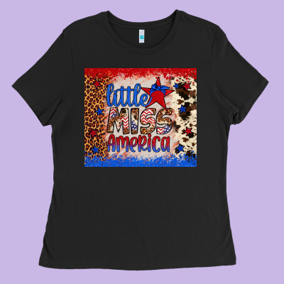 Little Miss America Ladies Tee Designed By Artiststas