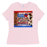 Bubblegum Pink little miss america Ladies Tee - Artiststas