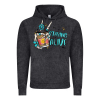 Vintage Black staying alive Vintage Hoodie - MaliasSmallBusiness