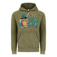 Vintage Olive staying alive Vintage Hoodie - MaliasSmallBusiness