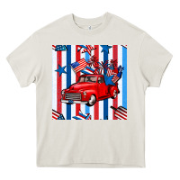 Cream 4th of july seamless pattern truck Heavy Core Tee - BundleAndBundleShop