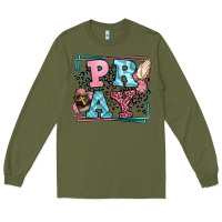 Army Green Pray leopard frame Long Sleeve Tee - LillyAllenDesigns
