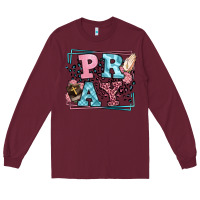 Burgundy Pray leopard frame Long Sleeve Tee - LillyAllenDesigns