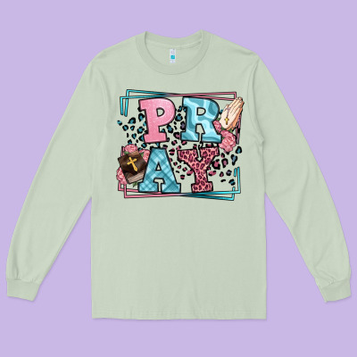 Pray Leopard Frame Long Sleeve Tee Designed By Lillyallendesigns