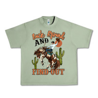 Oil Green buck around and find out rodeo cowboy Urban Heavy Tee - MaliasSmallBusiness