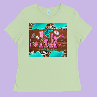 Ma Medical Assistant And Elements Ladies Tee Designed By Adodesignshop