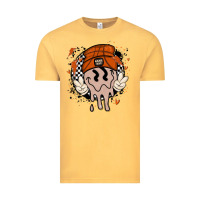 Vintage Mustard basketball game day Vintage Tee - MaliasSmallBusiness
