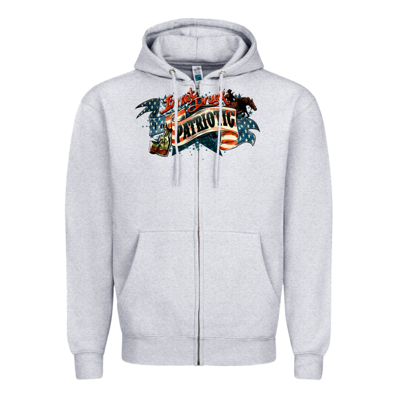 I'm Not Drunk I'm Patriotic Zipper Hoodie by HowdyJamesFarm | Teevron
