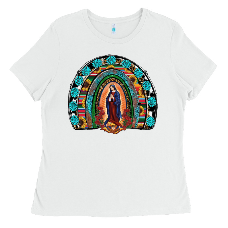 Lady Of Guadalupe Rainbow Ladies Tee by RanaPortraitStore | Teevron