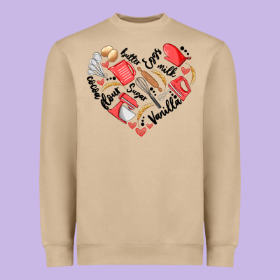 Bake Tools Heart Heavyweight Sweatshirt Designed By Artiststas