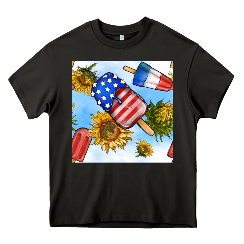 4th Of July Sunflowers Ice Cream Seamless Pattern Heavy Core Tee by BundleAndBundleShop | Teevron