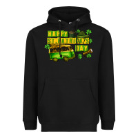Black Camper Happy St. Patrick's Day Heavyweight Hoodie - CowGirlArtShop