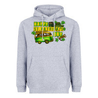 Heather Grey Camper Happy St. Patrick's Day Heavyweight Hoodie - CowGirlArtShop