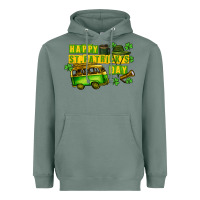 Sage Camper Happy St. Patrick's Day Heavyweight Hoodie - CowGirlArtShop