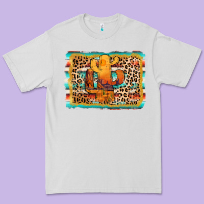 Cactus Western Leopard Premium Tee Designed By Adodesignshop