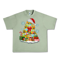 Oil Green christmas tree with school bus Urban Heavy Tee - MaliasSmallBusiness