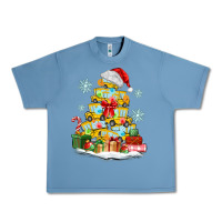 Pebble Blue christmas tree with school bus Urban Heavy Tee - MaliasSmallBusiness