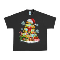 Pigment Black christmas tree with school bus Urban Heavy Tee - MaliasSmallBusiness