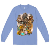 Colony Blue Western Rabbit with Crosses Long Sleeve Tee - LillyAllenDesigns