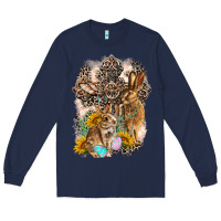 Navy Western Rabbit with Crosses Long Sleeve Tee - LillyAllenDesigns
