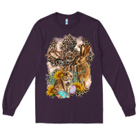 Plum Western Rabbit with Crosses Long Sleeve Tee - LillyAllenDesigns