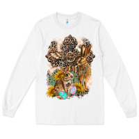 White Western Rabbit with Crosses Long Sleeve Tee - LillyAllenDesigns